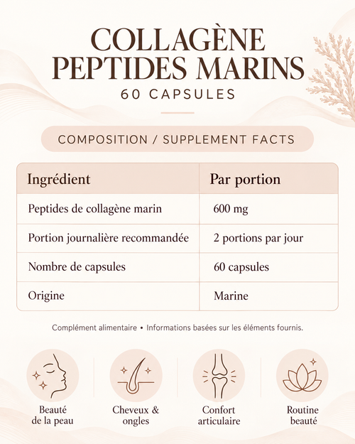 Collagène Peptides Marins – 60 Capsules