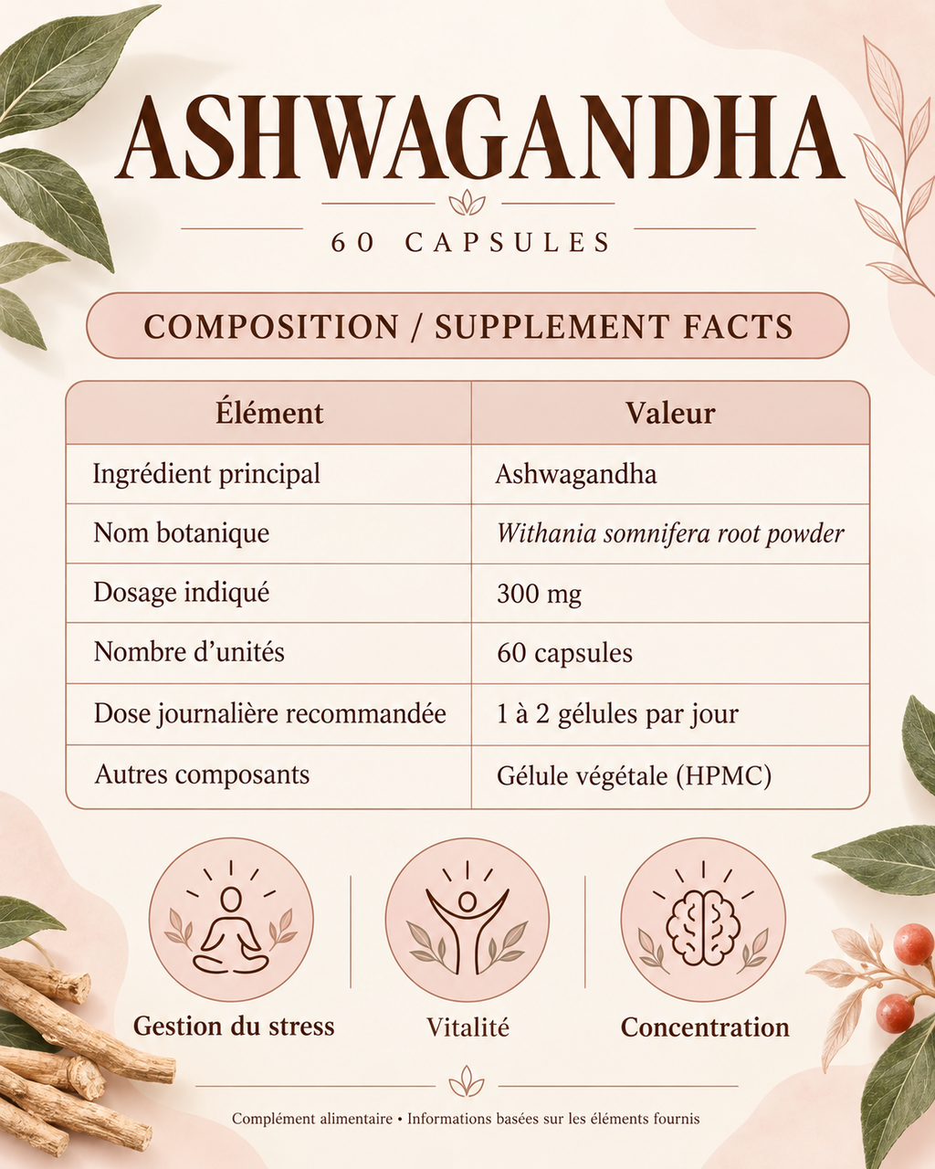 ASHWAGANDA  60 CAPSULE