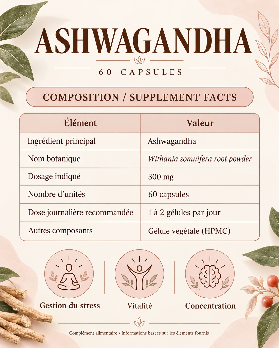 ASHWAGANDA  60 CAPSULE
